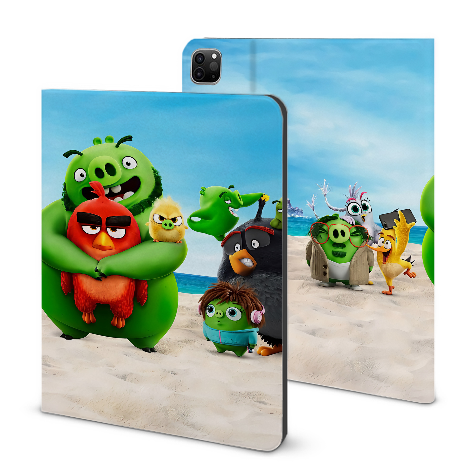 （画像用） Angry Birds アングリーバード IPad ケース ブック型 PUレザー TPU 耐衝撃 軽量 薄型 ペン収納なし 全面保護 IPad 各モデル対応